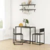 3 teiliges Bartisch Set Hochtisch Set 3 teilig, 2 Stühle, 1 Tisch, 90 Cm X 47 Cm X 76 Cm, Schwarz