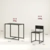 3 teiliges Bartisch Set Hochtisch Set 3 teilig, 2 Stühle, 1 Tisch, 90 Cm X 47 Cm X 76 Cm, Schwarz