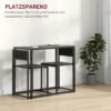 3 teiliges Bartisch Set Hochtisch Set 3 teilig, 2 Stühle, 1 Tisch, 90 Cm X 47 Cm X 76 Cm, Schwarz