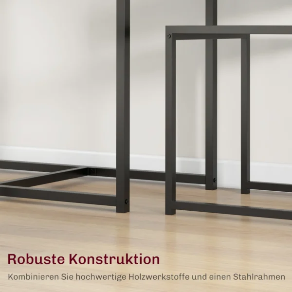 3 teiliges Bartisch Set Hochtisch Set 3 teilig, 2 Stühle, 1 Tisch, 90 Cm X 47 Cm X 76 Cm, Schwarz