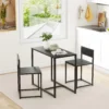 3 teiliges Bartisch Set Hochtisch Set 3 teilig, 2 Stühle, 1 Tisch, 90 Cm X 47 Cm X 76 Cm, Schwarz