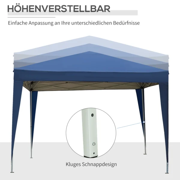 3 X 3 M Pavillon Mit 4 Seitenwänden, Fenster, Festzelt Mit UV Schutz, Gartenzelt Inkl. Tragetasche, Stahl, Blau