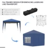 3 X 3 M Pavillon Mit 4 Seitenwänden, Fenster, Festzelt Mit UV Schutz, Gartenzelt Inkl. Tragetasche, Stahl, Blau