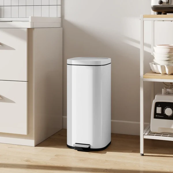 30L Küchenmülleimer Pedaleimer Mit Deckel, Soft Close Und Offenhalte Funktion Für Küche, Zuhause
