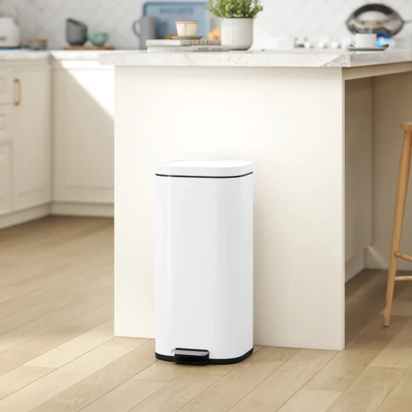 30L Küchenmülleimer Pedaleimer Mit Deckel, Soft Close Und Offenhalte Funktion Für Küche, Zuhause