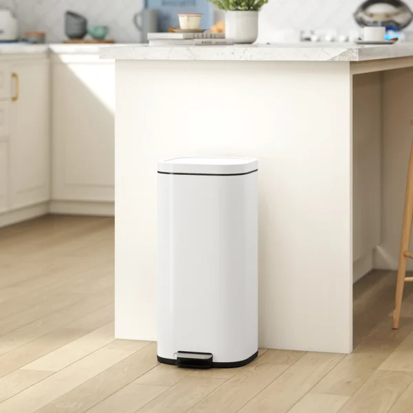 30L Küchenmülleimer Pedaleimer Mit Deckel, Soft Close Und Offenhalte Funktion Für Küche, Zuhause