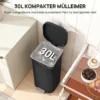 30L Küchenmülleimer Pedaleimer Mit Deckel, Soft Close Und Offenhalte Funktion Für Küche, Zuhause