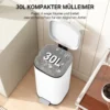 30L Küchenmülleimer Pedaleimer Mit Deckel, Soft Close Und Offenhalte Funktion Für Küche, Zuhause