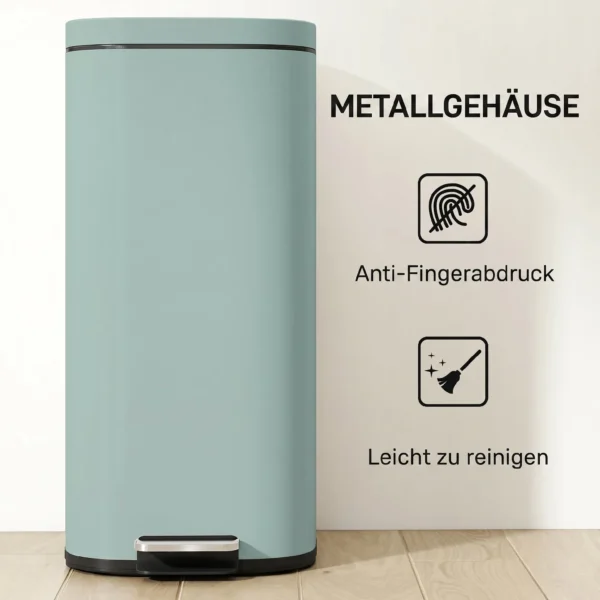 30L Küchenmülleimer Pedaleimer Mit Deckel, Soft Close Und Offenhalte Funktion Für Küche, Zuhause