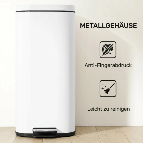 30L Küchenmülleimer Pedaleimer Mit Deckel, Soft Close Und Offenhalte Funktion Für Küche, Zuhause