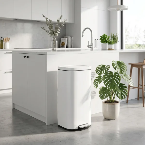 30L Küchenmülleimer Pedaleimer Mit Deckel, Soft Close Und Offenhalte Funktion Für Küche, Zuhause
