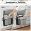 31L Ausziehbarer Abfallbehälter 15L + 8L X 2 Mit Herausnehmbaren Eimern