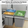 31L Ausziehbarer Abfallbehälter 15L + 8L X 2 Mit Herausnehmbaren Eimern