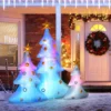 3er Set Aufblasbare Weihnachtsbäume, Inkl. Gebläse, In Und Outdoor, Inkl. Befestigungsmaterial, Weiß+Gold