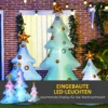 3er Set Aufblasbare Weihnachtsbäume, Inkl. Gebläse, In Und Outdoor, Inkl. Befestigungsmaterial, Weiß+Gold