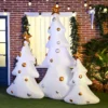 3er Set Aufblasbare Weihnachtsbäume, Inkl. Gebläse, In Und Outdoor, Inkl. Befestigungsmaterial, Weiß+Gold