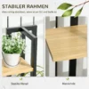 4 Etagen Pflanzenständer, Verstellbarer 110 Cm Hoch Blumenständer Für Innen Außen Holz Schwarz+Naturholz