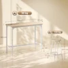 5 teiliges Bartisch Set Für 4 Personen, Industrieller Stehtisch Mit Hockern Für Küche & Esszimmer, Eiche