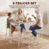 5 teiliges Bartisch Set Für 4 Personen, Industrieller Stehtisch Mit Hockern Für Küche & Esszimmer, Eiche