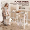 5 teiliges Bartisch Set Für 4 Personen, Industrieller Stehtisch Mit Hockern Für Küche & Esszimmer, Eiche