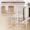 5 teiliges Bartisch Set Für 4 Personen, Industrieller Stehtisch Mit Hockern Für Küche & Esszimmer, Eiche
