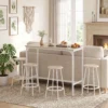 5 teiliges Bartisch Set Für 4 Personen, Industrieller Stehtisch Mit Hockern Für Küche & Esszimmer, Eiche