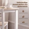 5 teiliges Essgruppe Für 4 Personen, Landhaus Esstisch Und Stühle Aus Massivholz, Natur/Weiß
