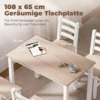 5 teiliges Essgruppe Für 4 Personen, Landhaus Esstisch Und Stühle Aus Massivholz, Natur/Weiß