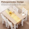 5 teiliges Essgruppe Für 4 Personen, Landhaus Esstisch Und Stühle Aus Massivholz, Natur/Weiß