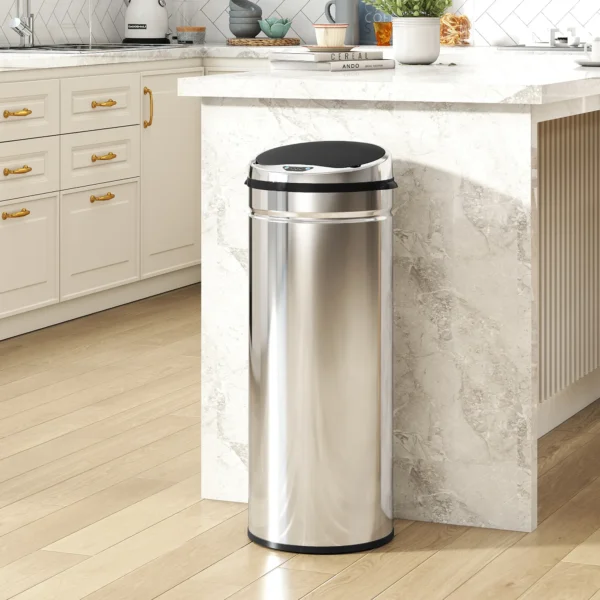 50 L Sensor Mülleimer, Automatischer Abfalleimer, Rostfreier Kücheneimer Mit Infrarotsensor, Für Küche, Esszimmer