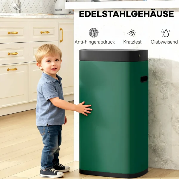 50L Sensor Mülleimer, Berührungslos Küchenmülleimer Mit Bewegungssensor, Fingerabdruckresistent