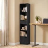 6 Fach Bücherregal Mit Schublade Und Verstellbarem Fach, Freistehender Aufbewahrungsschrank, 30 X 24 X 158 Cm, Schwarz