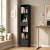 6 Fach Bücherregal Mit Schublade Und Verstellbarem Fach, Freistehender Aufbewahrungsschrank, 30 X 24 X 158 Cm, Schwarz