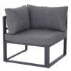 6 tlg. Gartengarnitur Gartenset Gartensofaset Sitzgruppe Gartenmöbel Alu+ Polyester + Hartglas Grau 4 X Sessel 1 X Ecksofa 1 X Beistelltisch Kissen Für 4–5 Personen