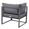 6 tlg. Gartengarnitur Gartenset Gartensofaset Sitzgruppe Gartenmöbel Alu+ Polyester + Hartglas Grau 4 X Sessel 1 X Ecksofa 1 X Beistelltisch Kissen Für 4–5 Personen