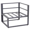 6 tlg. Gartengarnitur Gartenset Gartensofaset Sitzgruppe Gartenmöbel Alu+ Polyester + Hartglas Grau 4 X Sessel 1 X Ecksofa 1 X Beistelltisch Kissen Für 4–5 Personen