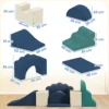 7 teilige Schaumstoff Bausteine Für Kinder XXL Softbausteine Mit Rutschfester Unterseite Für Kleinkinder, Dunkelblau