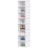 8 stufiges Schuhregal, Schuhschrank, Faltbar, Belüftete Rückseite, Kunststoff, Weiß