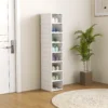 8 stufiges Schuhregal, Schuhschrank, Faltbar, Belüftete Rückseite, Kunststoff, Weiß