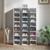 8 stufiges Schuhregal, Schuhschrank, Faltbar, Belüftete Rückseite, Kunststoff, Weiß