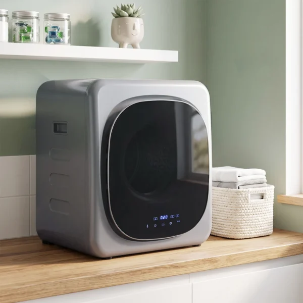 Ablufttrockner 4 Kg Mit Smart Modus, 800 W Kompakttrockner Mit Edelstahltrommel, Silber