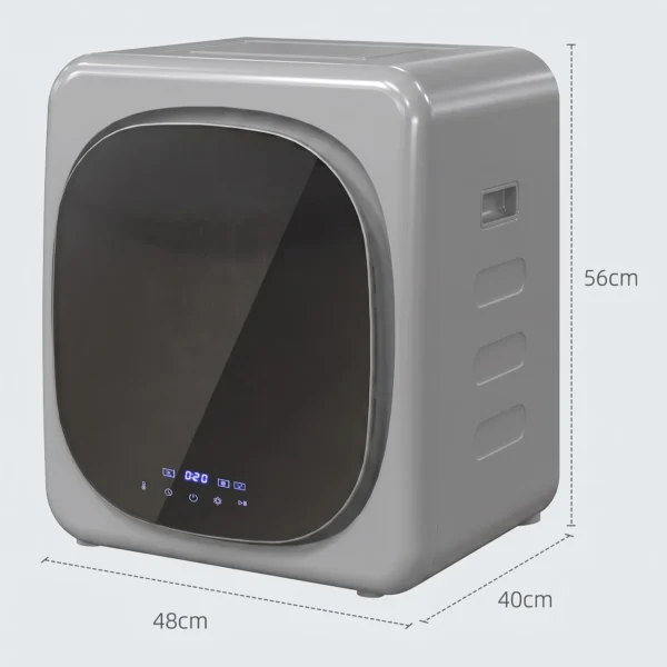 Ablufttrockner 4 Kg Mit Smart Modus, 800 W Kompakttrockner Mit Edelstahltrommel, Silber
