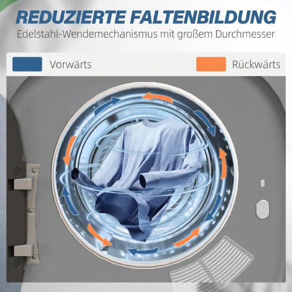Ablufttrockner 4 Kg Mit Smart Modus, 800 W Kompakttrockner Mit Edelstahltrommel, Silber