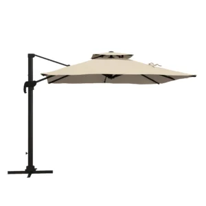 Ampelschirm Sonnenschirm, Wetterbeständig, 1 Handkurbel, 2,94 X 2,94 X 2,7 M, Khaki