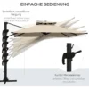 Ampelschirm Sonnenschirm, Wetterbeständig, 1 Handkurbel, 2,94 X 2,94 X 2,7 M, Khaki