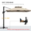 Ampelschirm Sonnenschirm, Wetterbeständig, 1 Handkurbel, 2,94 X 2,94 X 2,7 M, Khaki