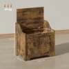 Aufbewahrungstruhe Mit Sicherheits Scharnier, Holztruhe Mit Griffmulde Für Wohnzimmer & Flur, Rustikal Braun