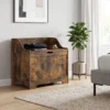 Aufbewahrungstruhe Mit Sicherheits Scharnier, Holztruhe Mit Griffmulde Für Wohnzimmer & Flur, Rustikal Braun
