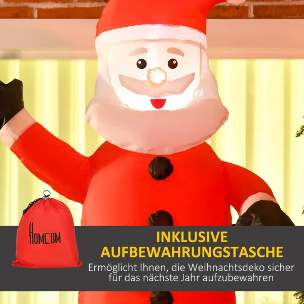 Aufblasbarer Weihnachtsmann Mit Schornstein, LED Beleuchtung, Integriertes Gebläse, 80 X 70 X 210 Cm