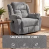 Aufstehsessel Mit Massagefunktion Und Lendenheizung, Recliner Sessel Mit Fernbedienungen Und Seitentaschen, Hellgrau